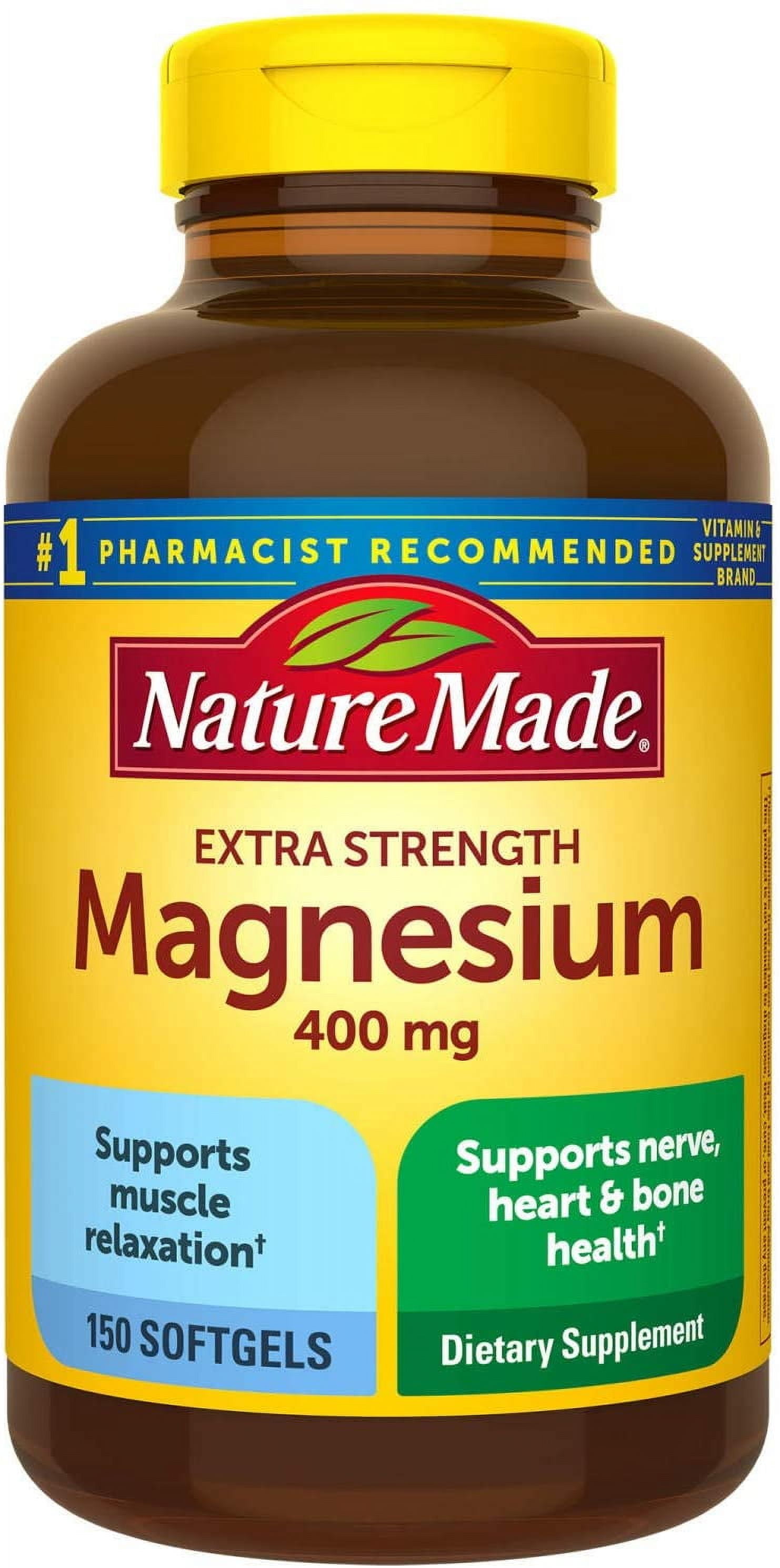 Nature Made Extra Strength Magnesium 400mg 150 Liquid Softgels Supplement