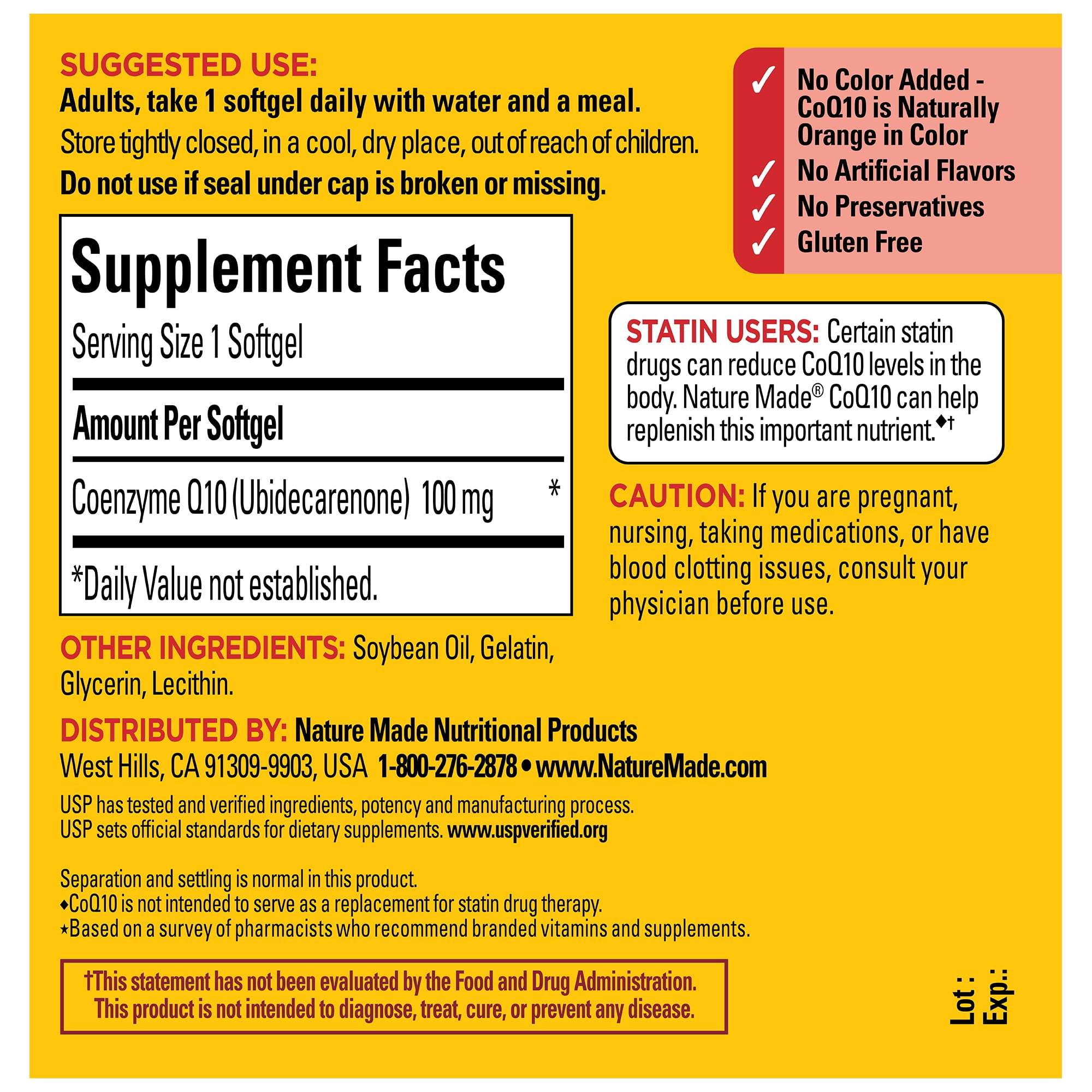 Nature Made CoQ10 100mg Softgels Heart Health Support 40 Count