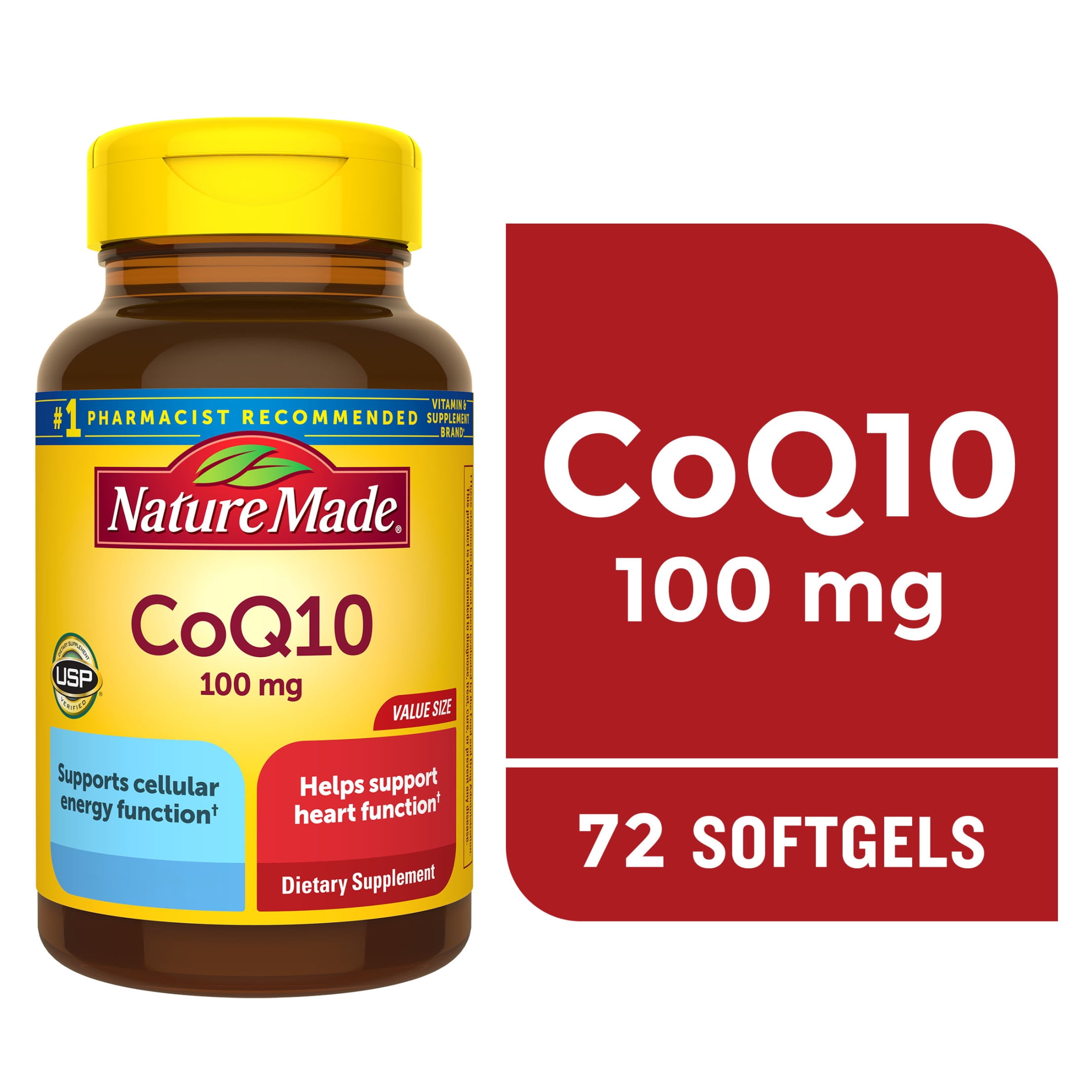Nature Made CoQ10 100mg Softgels Heart Health Support 72 Count