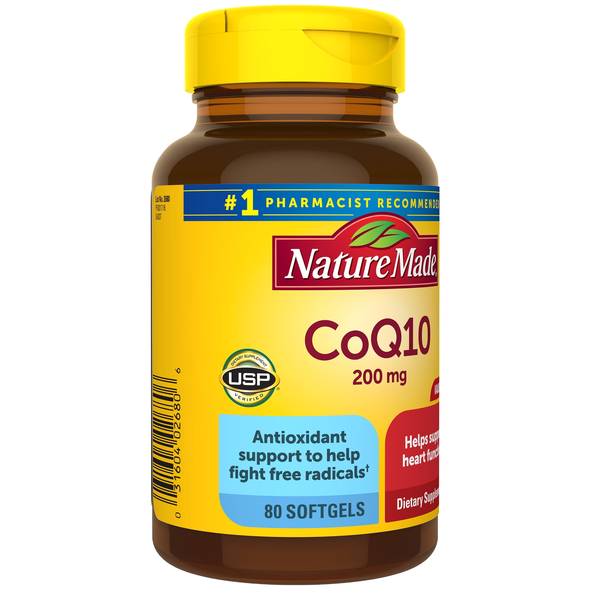 Nature Made CoQ10 200mg Softgels Heart Health Support 80 Count Dietary Supplement