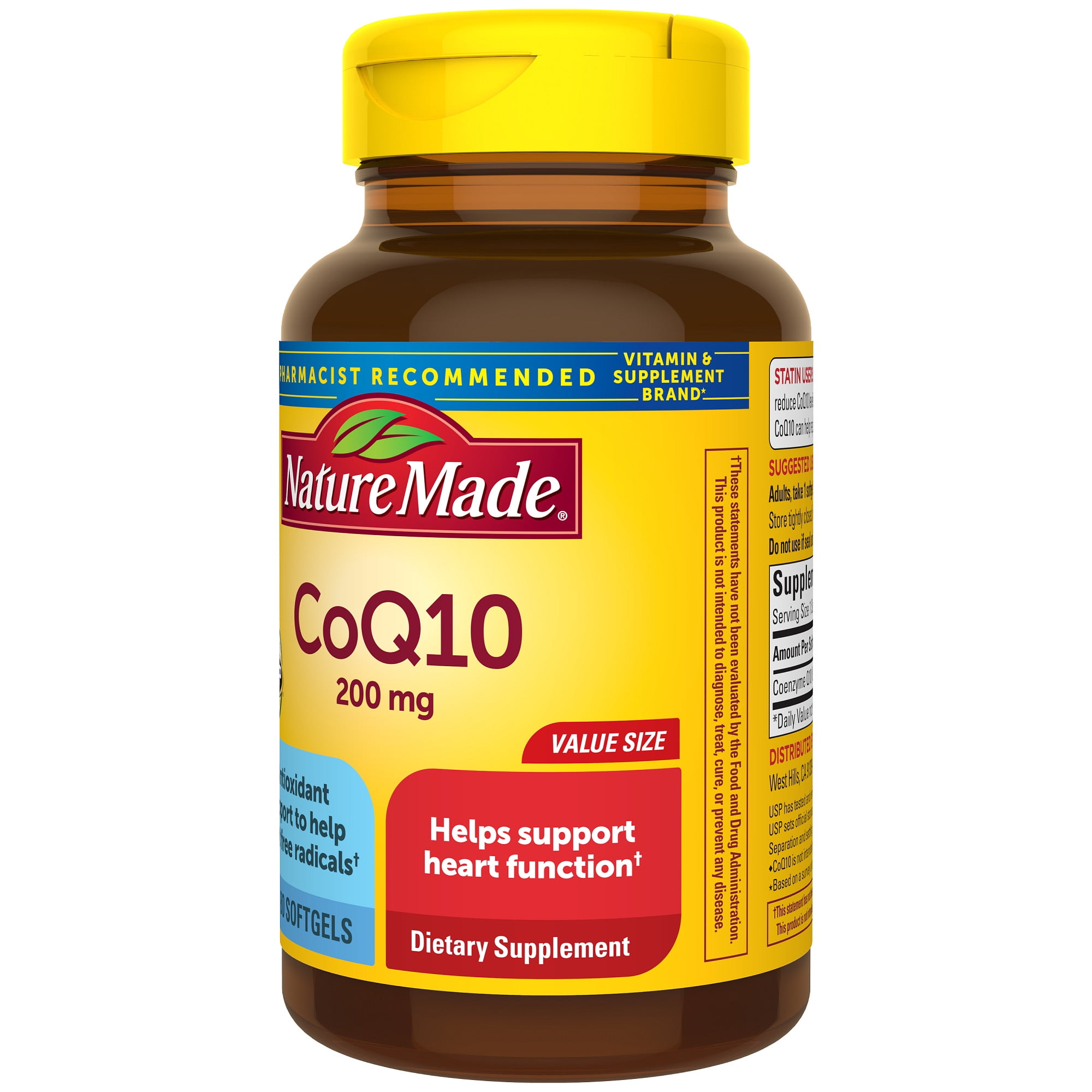 Nature Made CoQ10 200mg Softgels Heart Health Support 80 Count Dietary Supplement