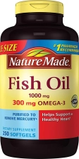 Nature Made 1000mg Fish Oil Softgels Omega 3 Heart Health Supplement - 250ct