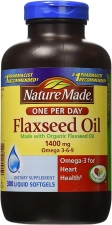 Nature Made Organic Flaxseed Oil 1400mg Omega 3 6 9 Heart Health 300 Softgels Pack of 2