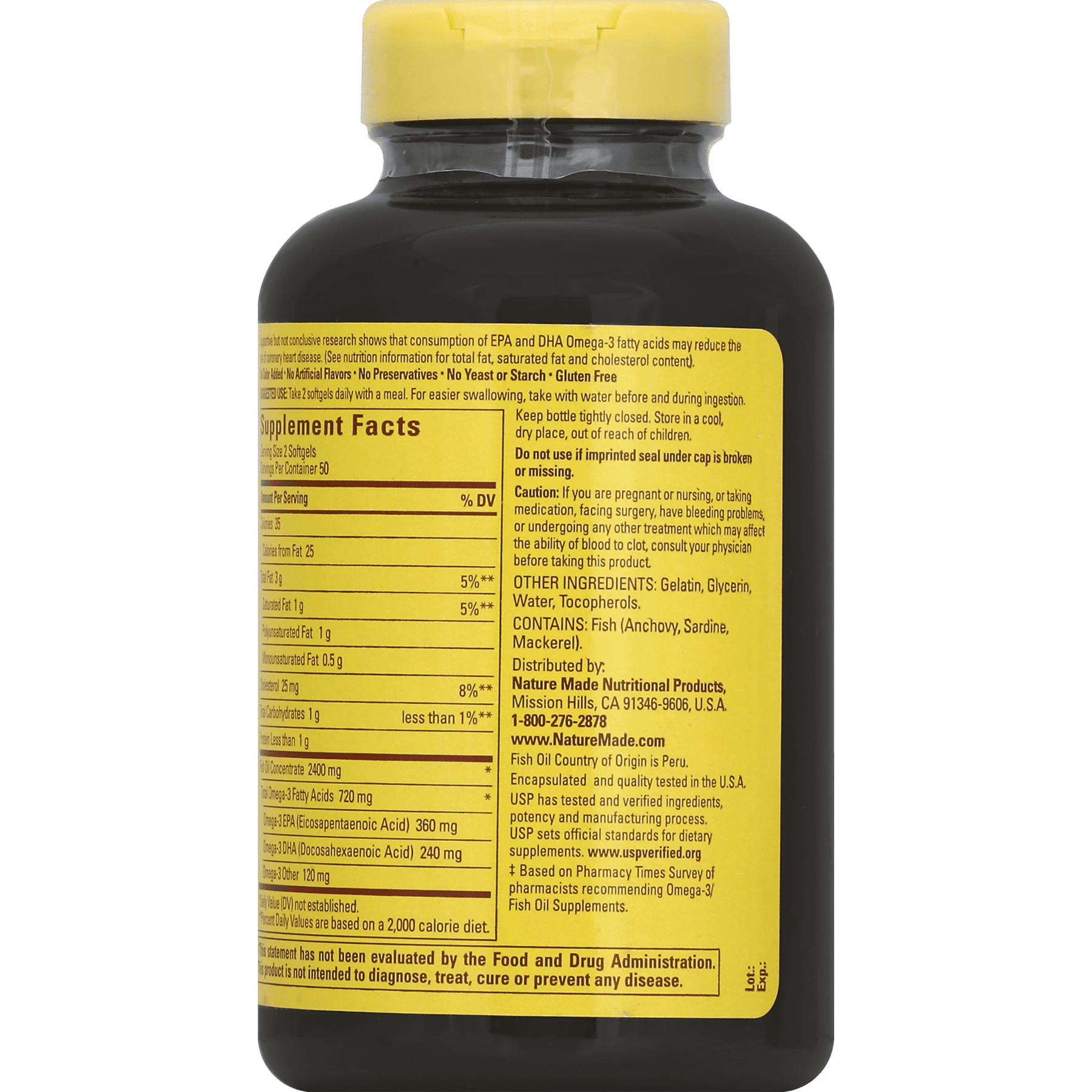 Nature Made Fish Oil 1200 mg Softgels 100 Count
