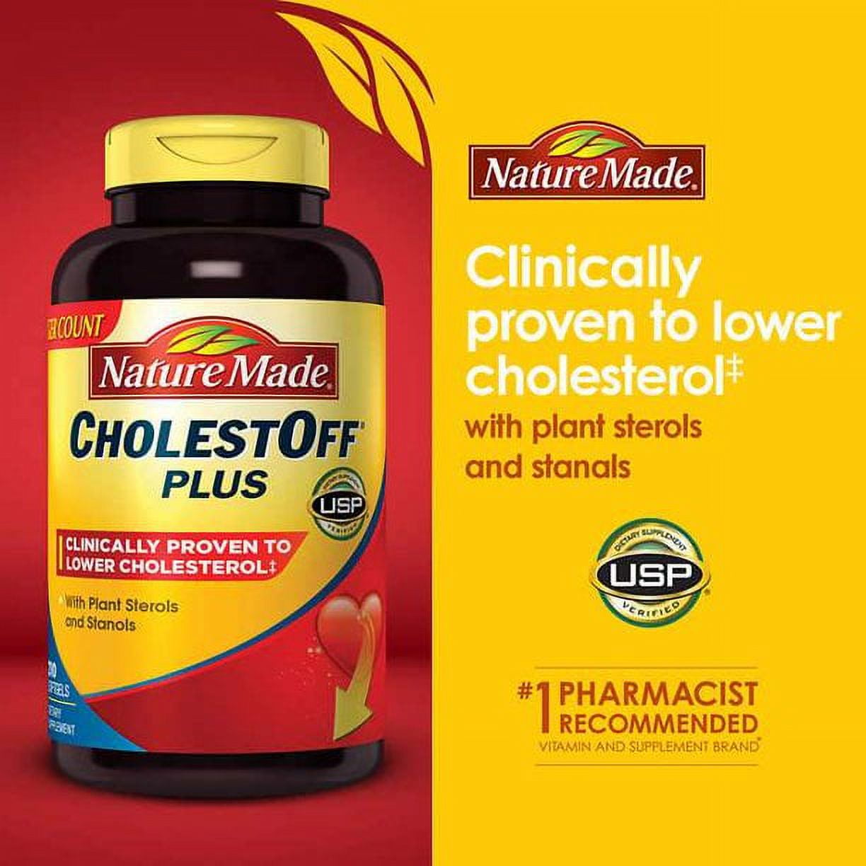 Nature Made CholestOFF Plus 210 Count - Heart Health Support Supplement