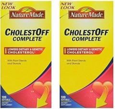 NatureMade CholestOff Complete Softgels 120 Count Pack of 2 for Heart Health Support