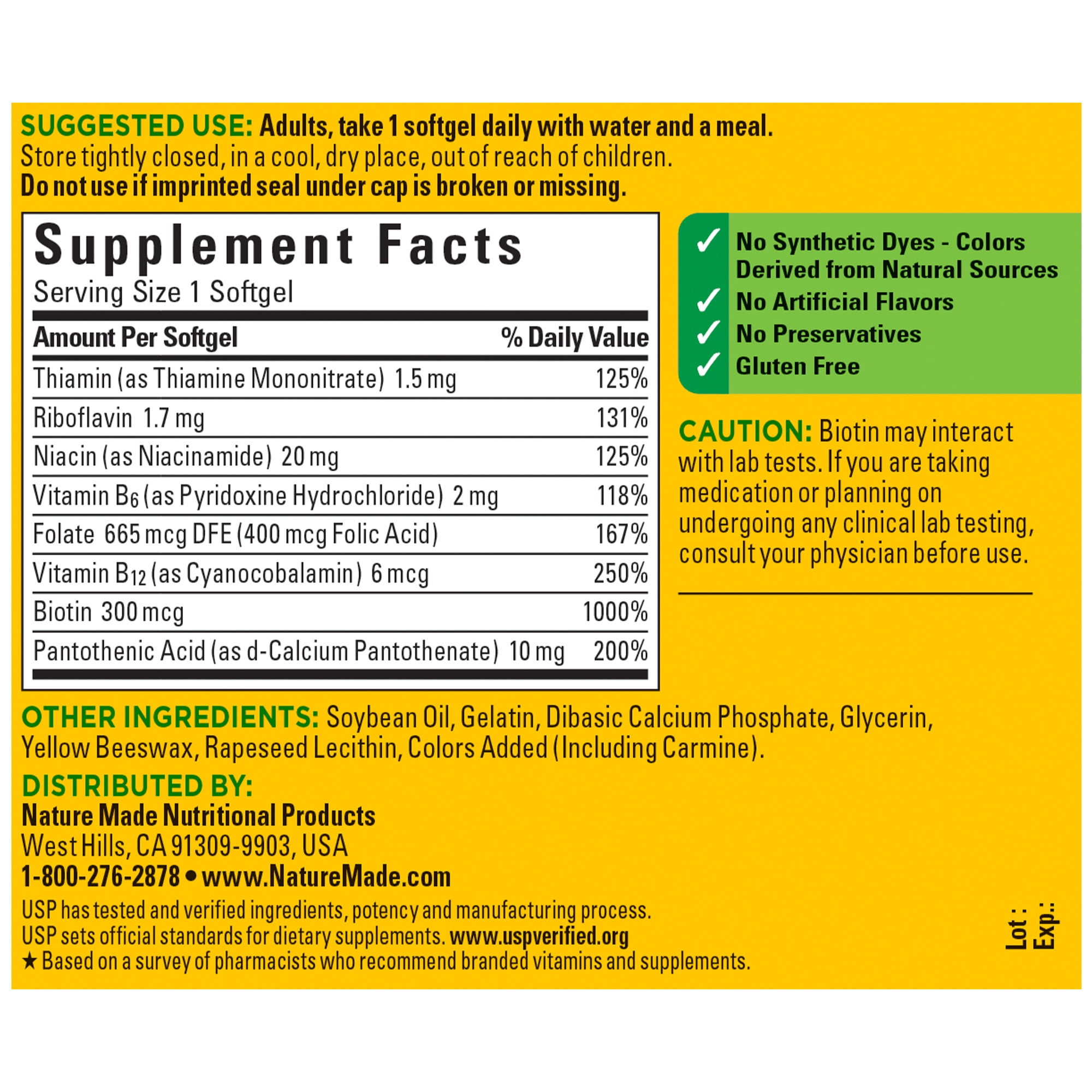 Nature Made Super B Energy Complex Softgels Dietary Supplement 60 Count