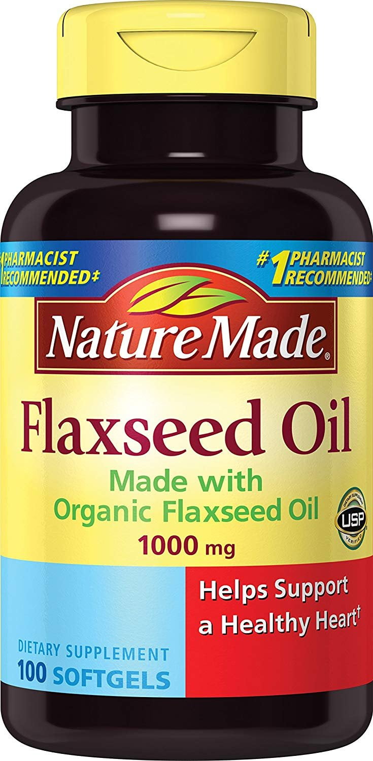 Nature mate Flaxseed Oil Softgels 1000mg, Pack of 100