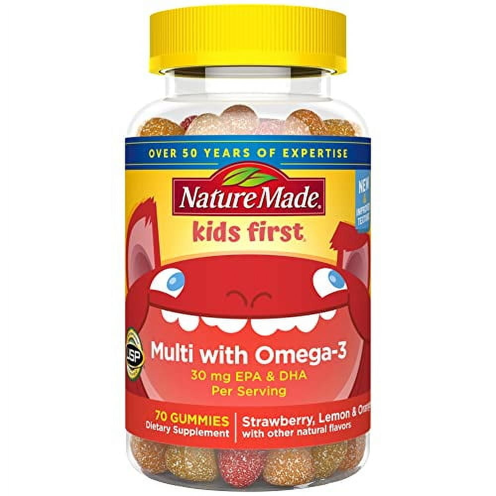 Nature Made Kids Gummies Multivitamin Omega-3 Vitamins Minerals Nutritional Support 70 Gummies