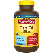 Nature Made Fish Oil 1000 mg 250 Softgels Value Size Omega 3 Supplement For Heart Health