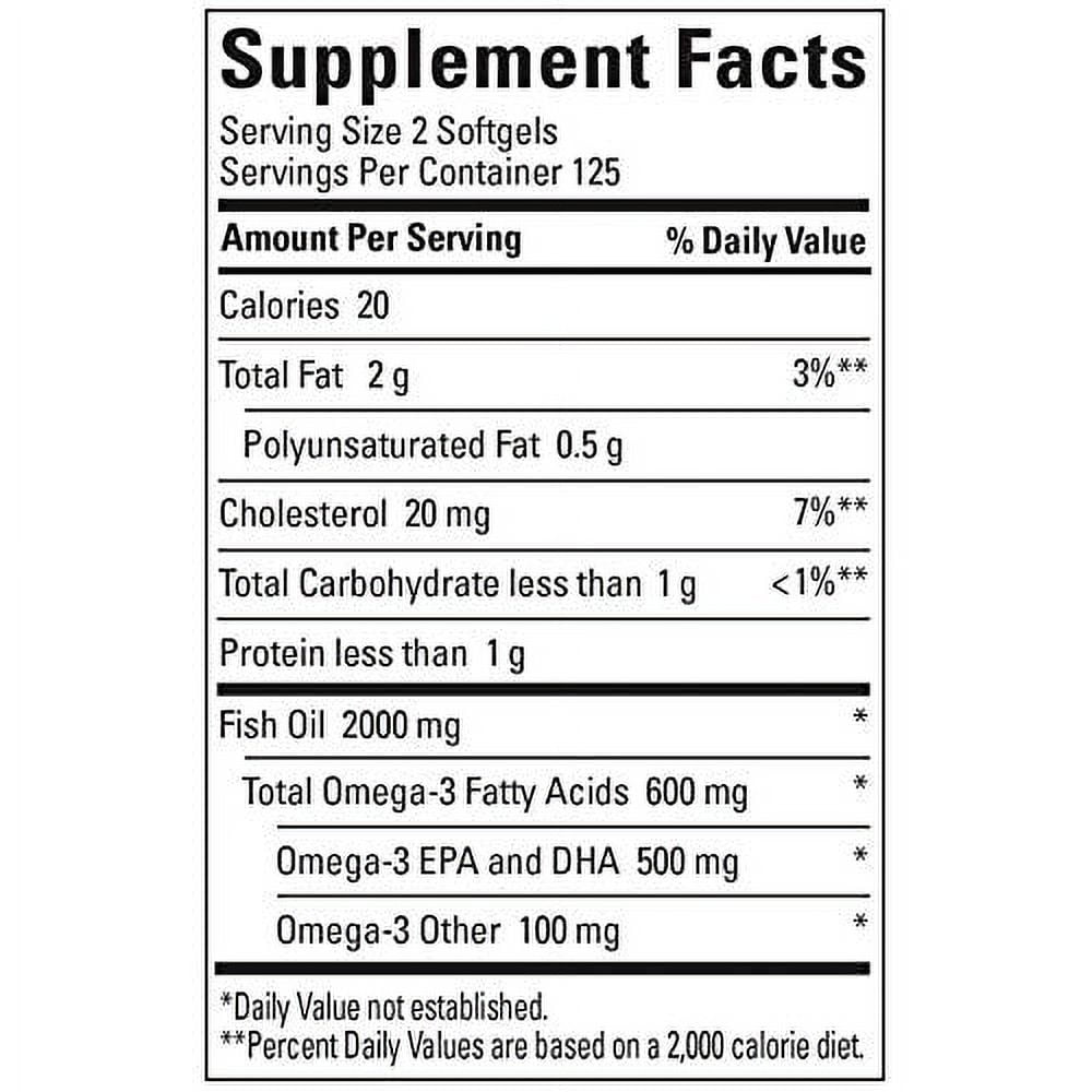 Nature Made Fish Oil 1000 mg 250 Softgels Value Size Omega 3 Supplement For Heart Health
