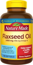 Nature Made Extra Strength Flaxseed Oil 1400mg Heart Health Support 100 Softgels