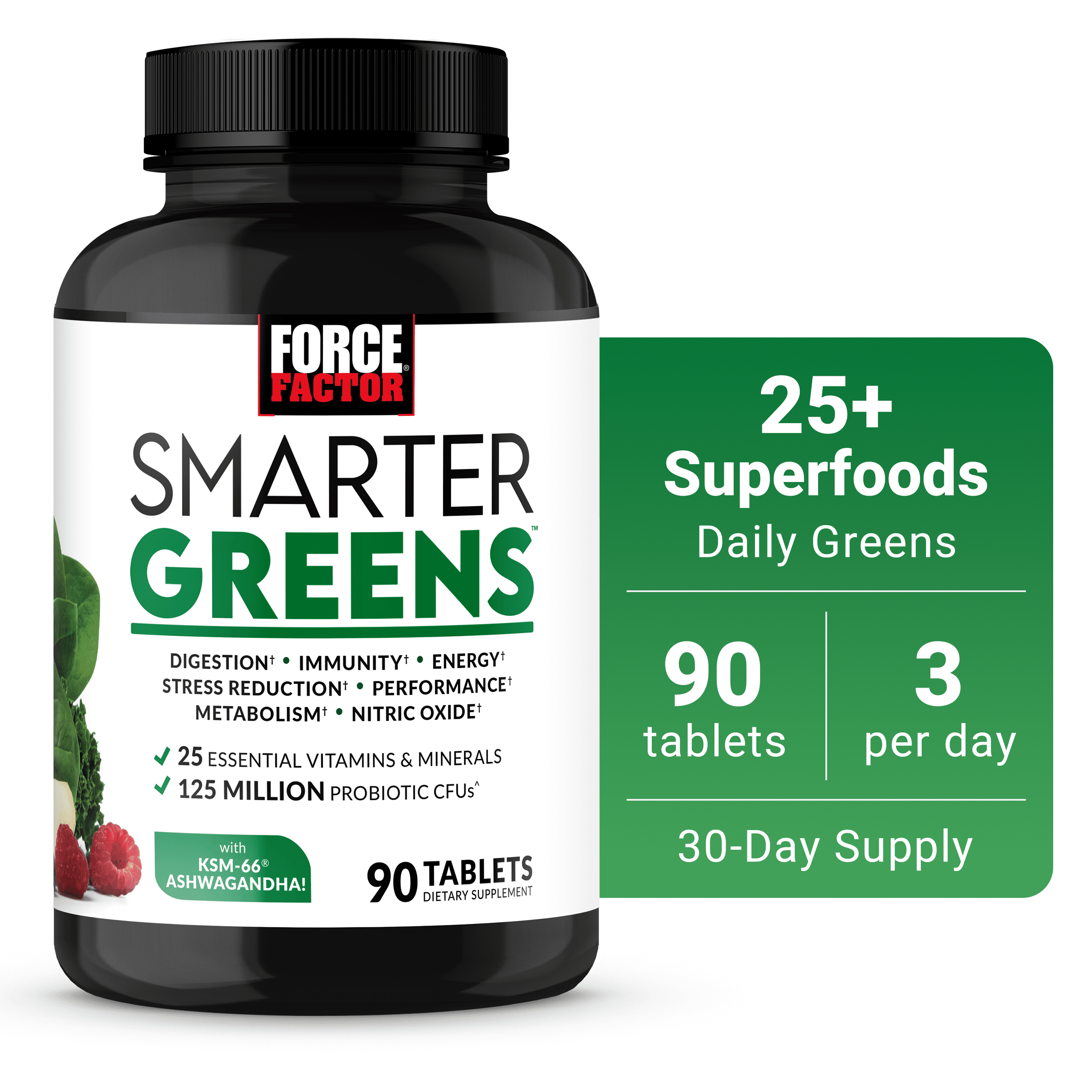 Force Factor Smarter Greens Superfood Supplement 90 Tablets