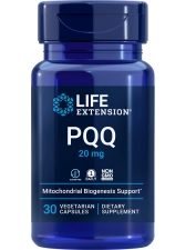 LIFE EXTENSION PQQ 20MG PROMOTES GROWTH OF NEW CELLULAR MITOCHONDRIA GLUTEN-FREE NON-GMO ONCE DAILY 30 VEGETARIAN CAPSULES