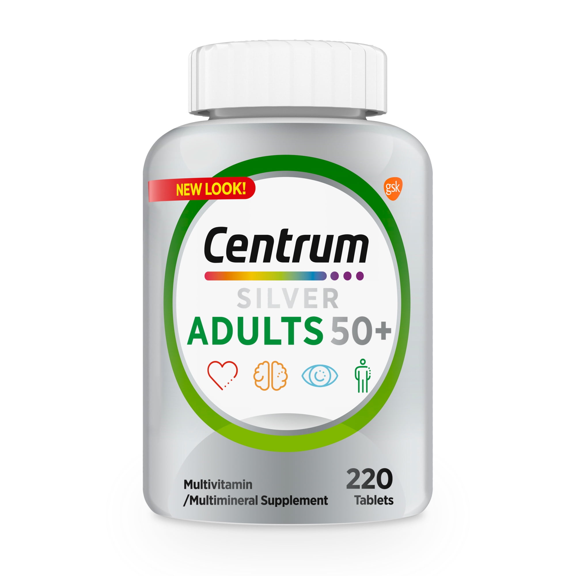 Centrum Silver Adults 50 Plus Multivitamin Supplement 220 Count for Adults 50 and Older