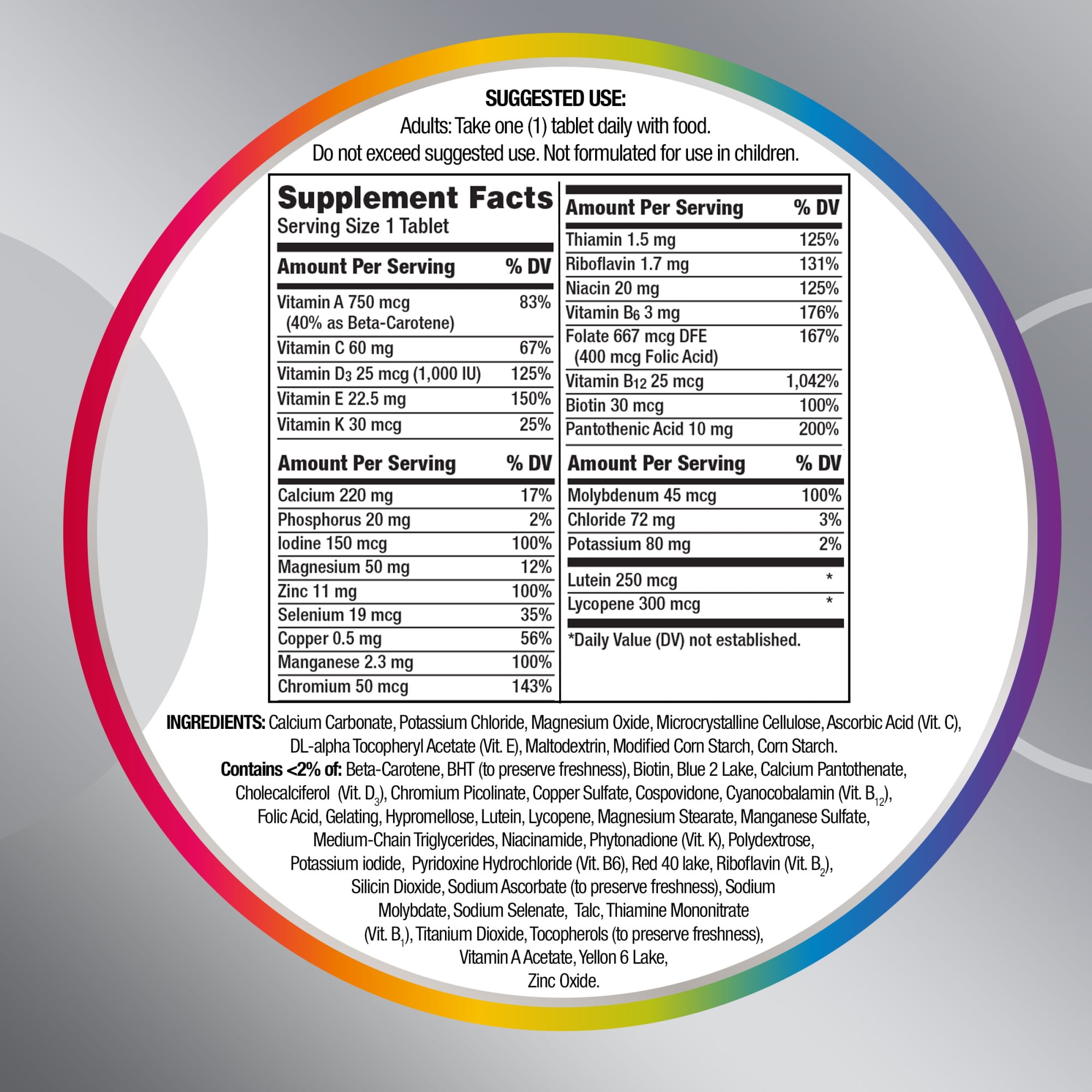Centrum Silver Adults 50 Plus Multivitamin Supplement 220 Count for Adults 50 and Older