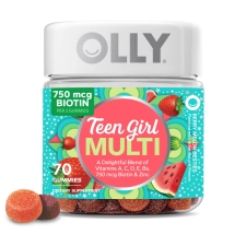 OLLY Teen Girl Strawberry Melon Gummies 70 Ct Organic Multivitamin