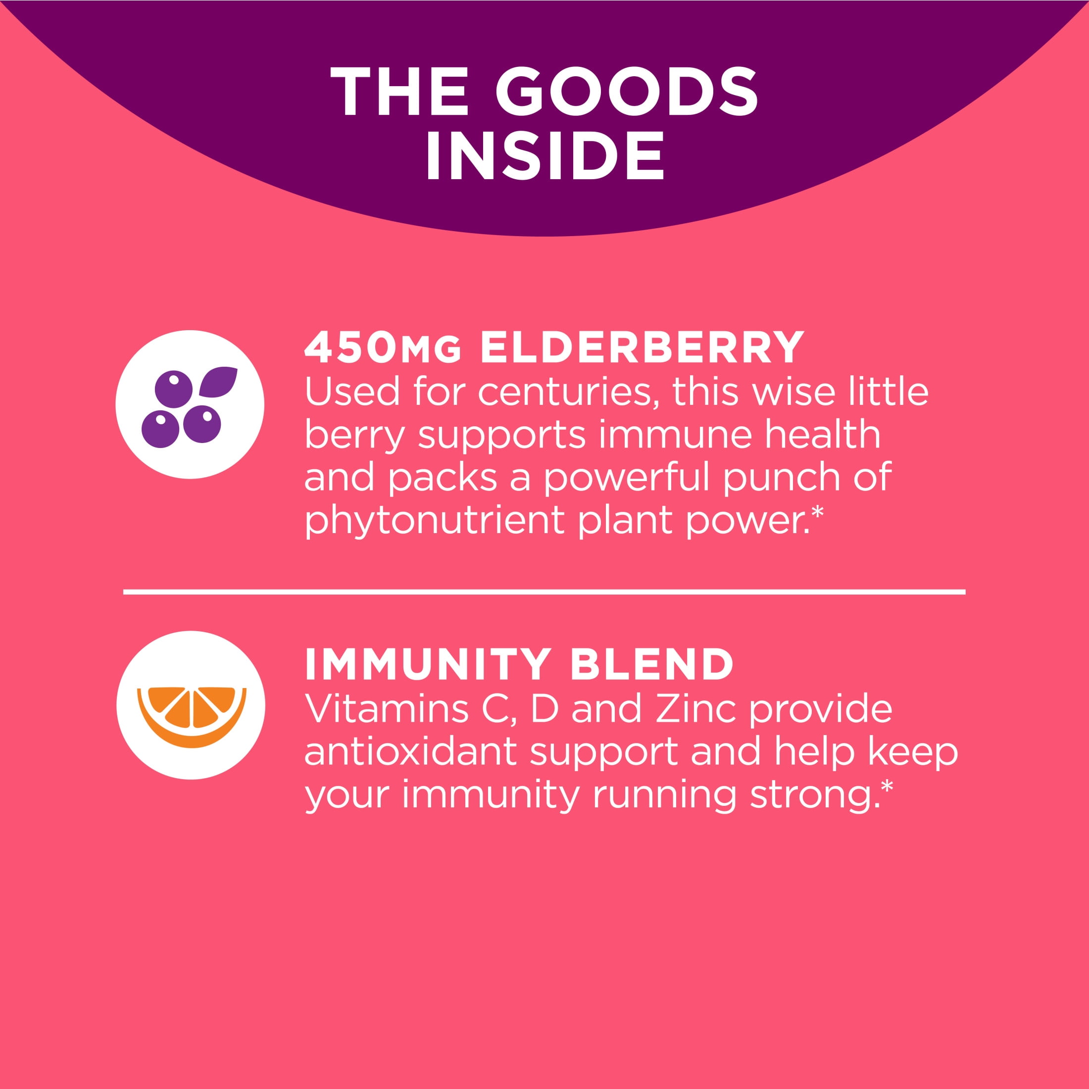OLLY Extra Strength Elderberry Gummies Immune Support Vitamin C D Zinc Berry 60 ct