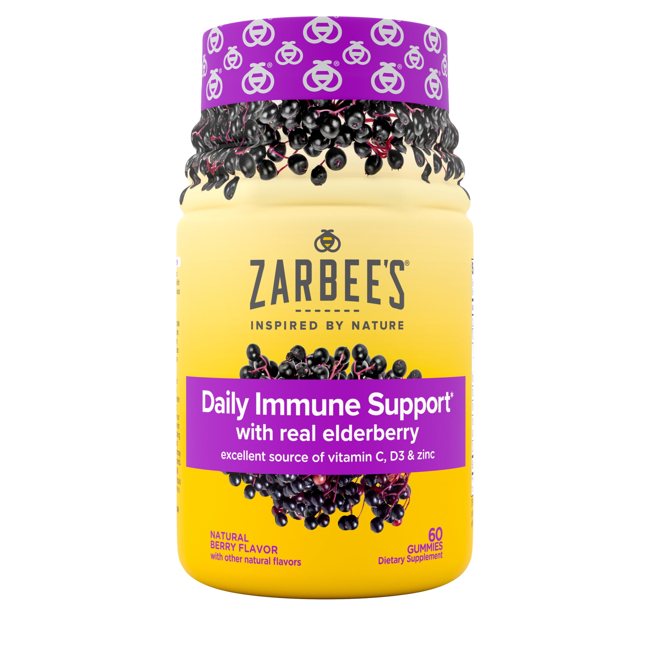 Zarbees Daily Immune Support Gummies Real Elderberry 60 Ct