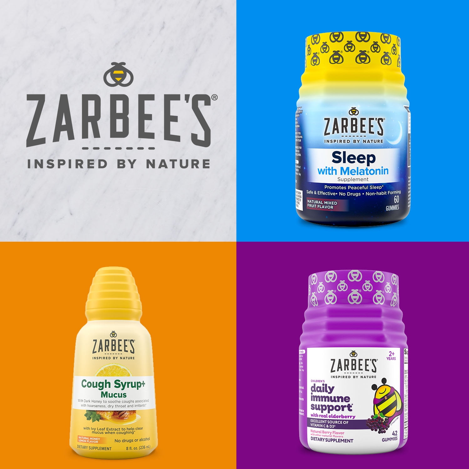 Zarbees Daily Immune Support Gummies Real Elderberry 60 Ct