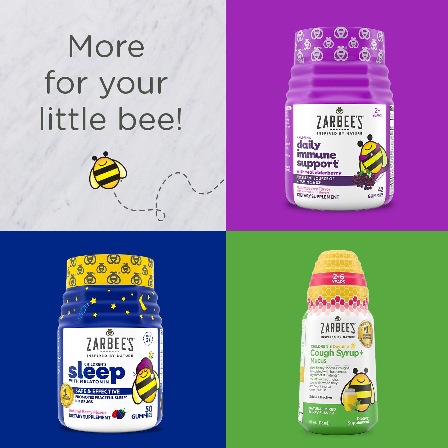 Zarbee's Childrens Multivitamin and Immune Gummies Berry 70 Count