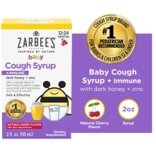 Zarbee's Baby Cough Syrup Immune Honey Zinc Cherry 2 fl. oz