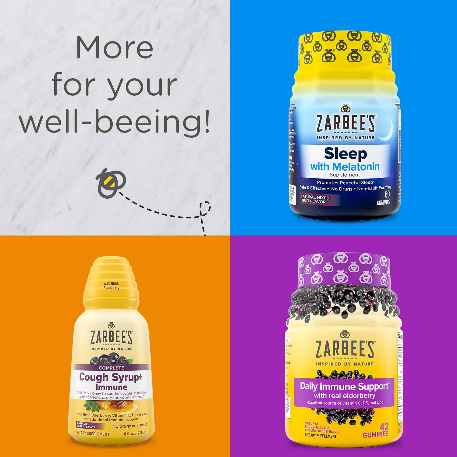 Zarbee's Cough Syrup Immune Honey Elderberry Berry 8 fl oz