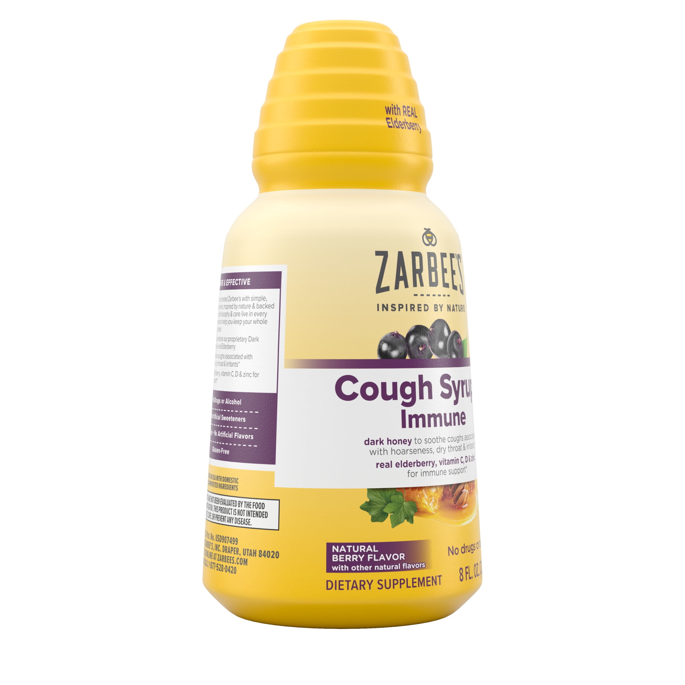 Zarbee's Cough Syrup Immune Honey Elderberry Berry 8 fl oz