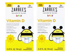 Zarbee's Baby Vitamin D Supplement Baby Vitamin D Drops for Infants Drug-Free 0.47 fl oz Pack of 2