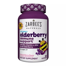Zarbee's Kids Elderberry Immune Support with Vitamin C and Zinc Berry 80 Ct