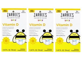 Zarbee Baby Vitamin D Supplement Infant Drops 0.47 fl oz Pack of 3