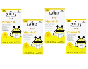 Zarbee's Baby Vitamin D Supplement Baby Vitamin D Drops 0.47 fl oz Pack of 4