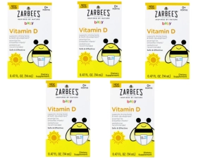 Zarbee's Baby Vitamin D Supplement Baby Vitamin D Drops 0.47 fl oz Pack of 5
