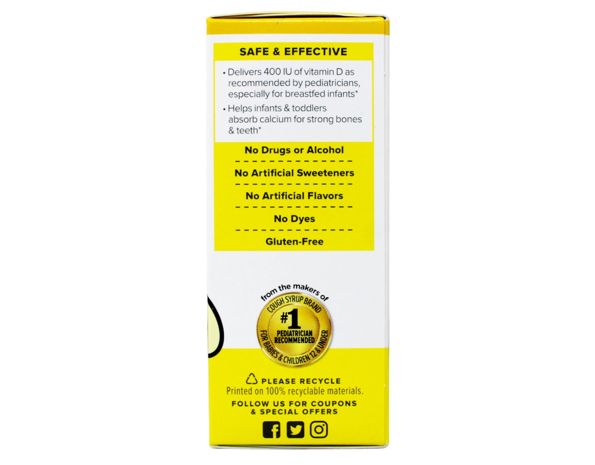 Zarbee's Baby Vitamin D Supplement Baby Vitamin D Drops 0.47 fl oz Pack of 5