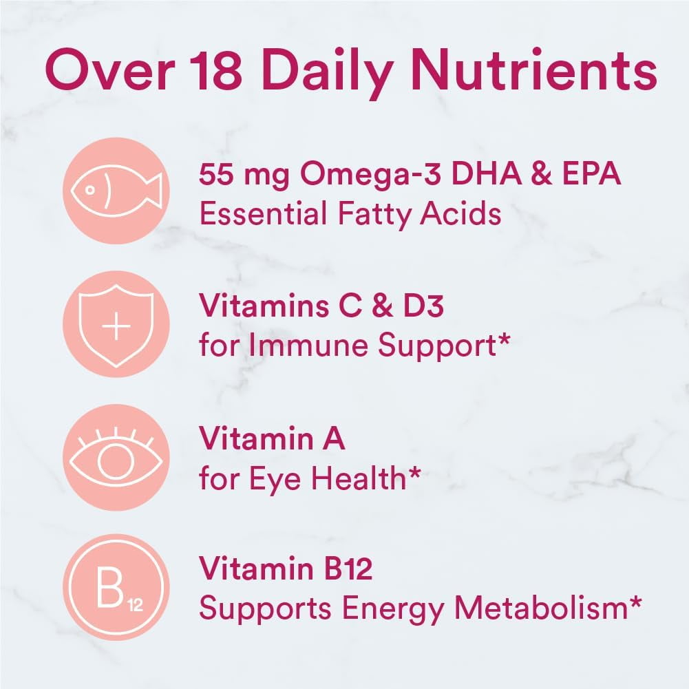SmartyPants Teen Girl Multi Omega 3 Fish Oil Gummy Vitamins with D3 C B12 120 ct