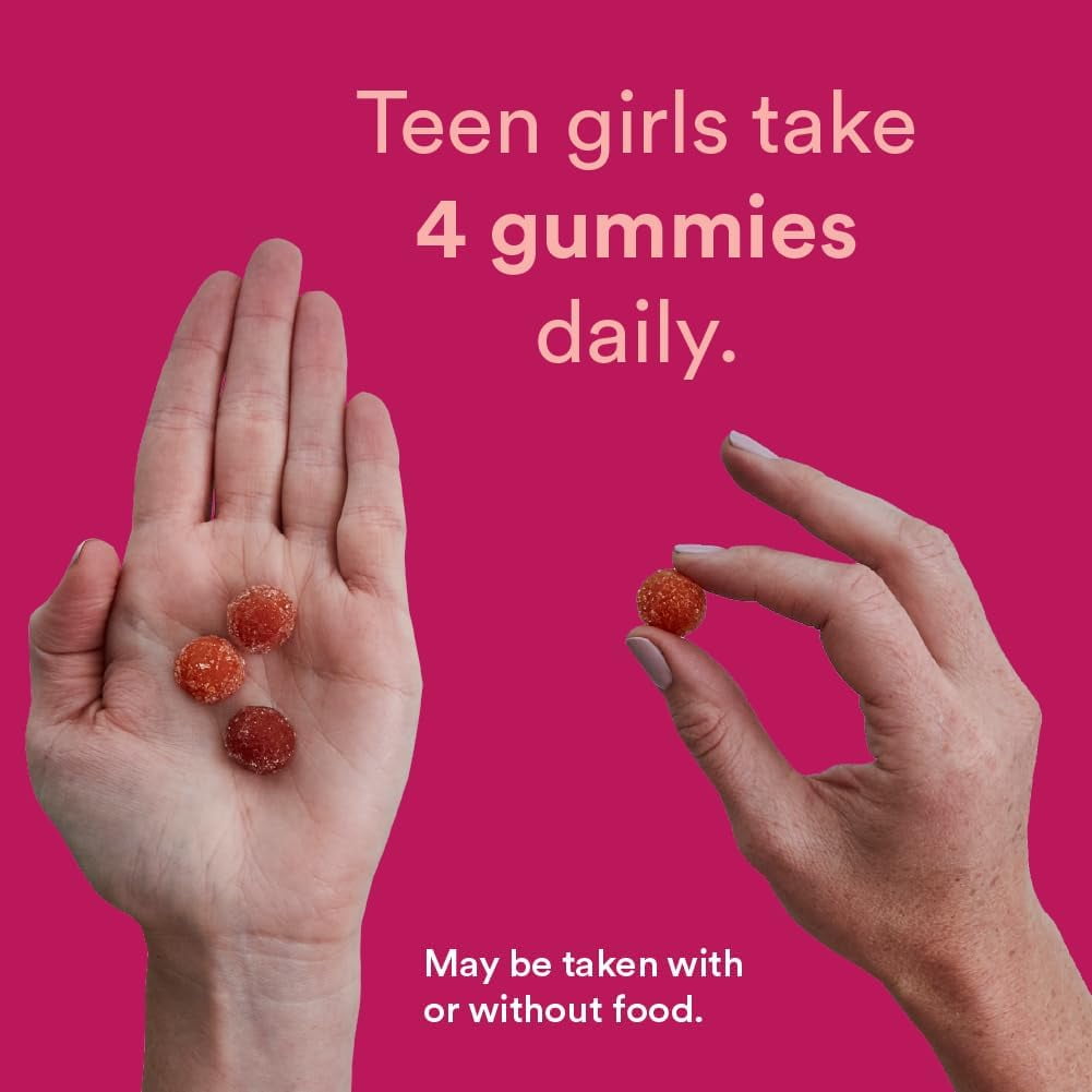 SmartyPants Teen Girl Multi Omega 3 Fish Oil Gummy Vitamins with D3 C B12 120 ct