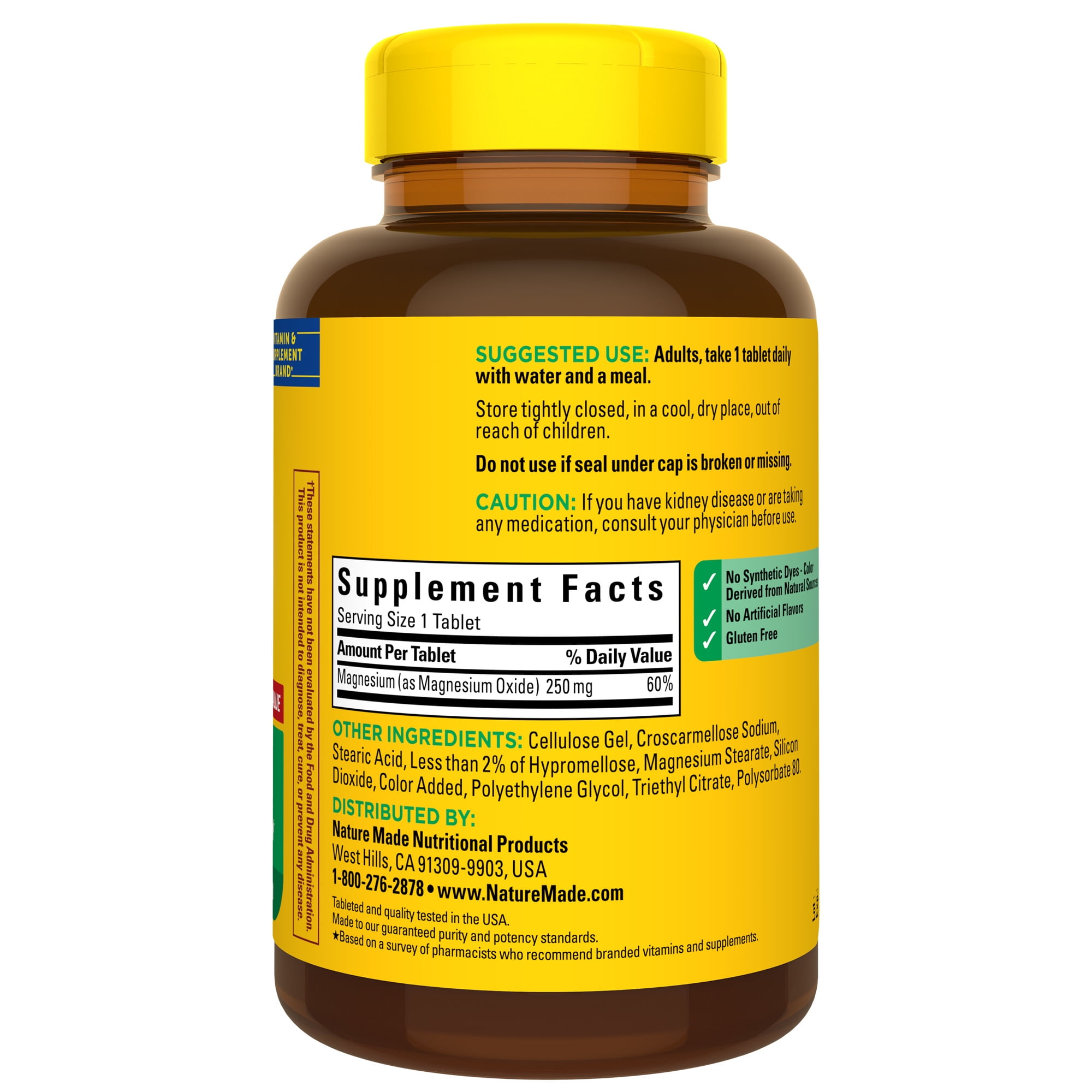 Nature Made Magnesium Oxide 250mg Tablets Dietary Supplement 300 Count