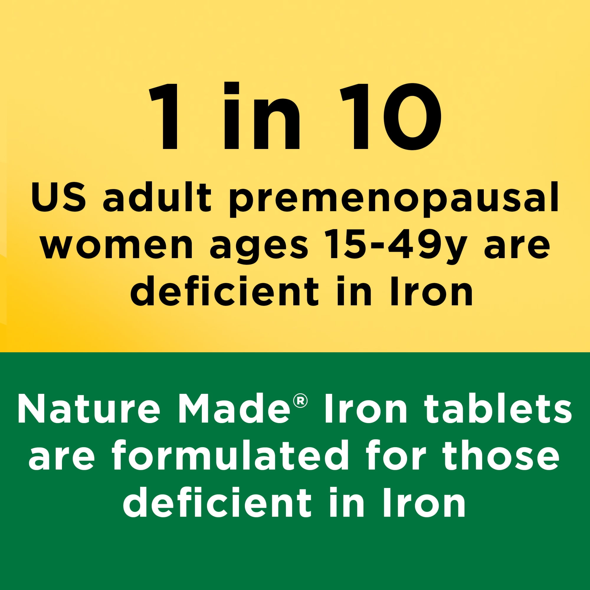 Nature Made Iron 65mg 325mg Ferrous Sulfate Tablets Dietary Supplement 150 Count