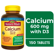 Nature Made Calcium 600mg with Vitamin D3 Tablets Dietary Supplement 150 Count