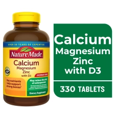 Nature Made Calcium Magnesium Zinc Vitamin D3 Tablets Dietary Supplement 330 Count