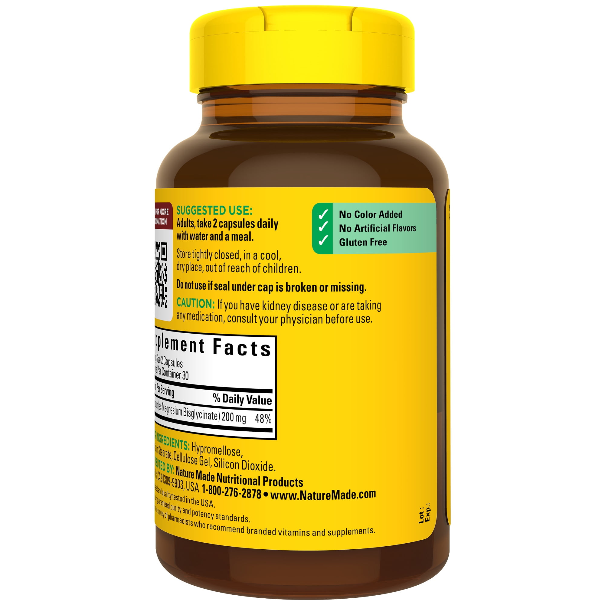Nature Made Magnesium Glycinate 200mg Capsules Dietary Supplement 60 Count