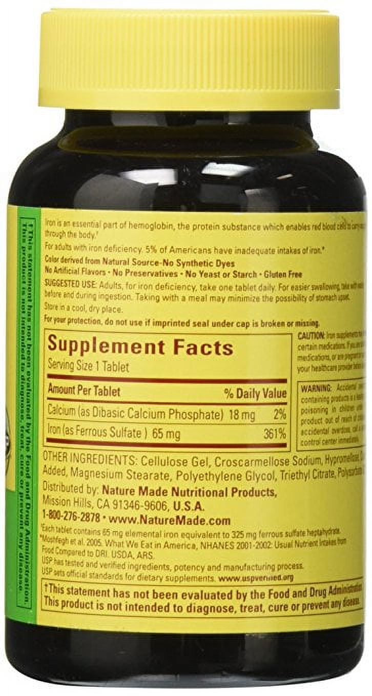 Nature Made Iron Supplement 65mg 365 Tablets 2 Pack