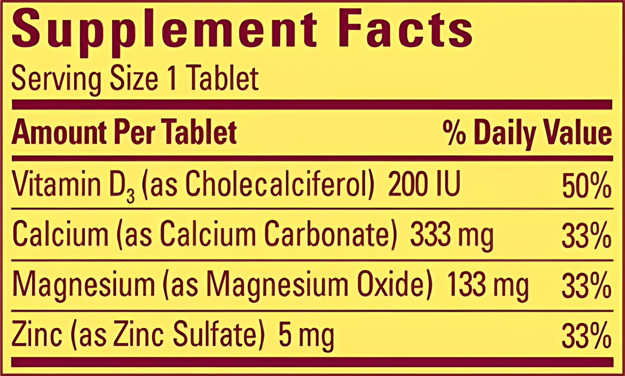 Nature Made Calcium Magnesium Zinc Vitamin D 300 Tablets Pack of 2