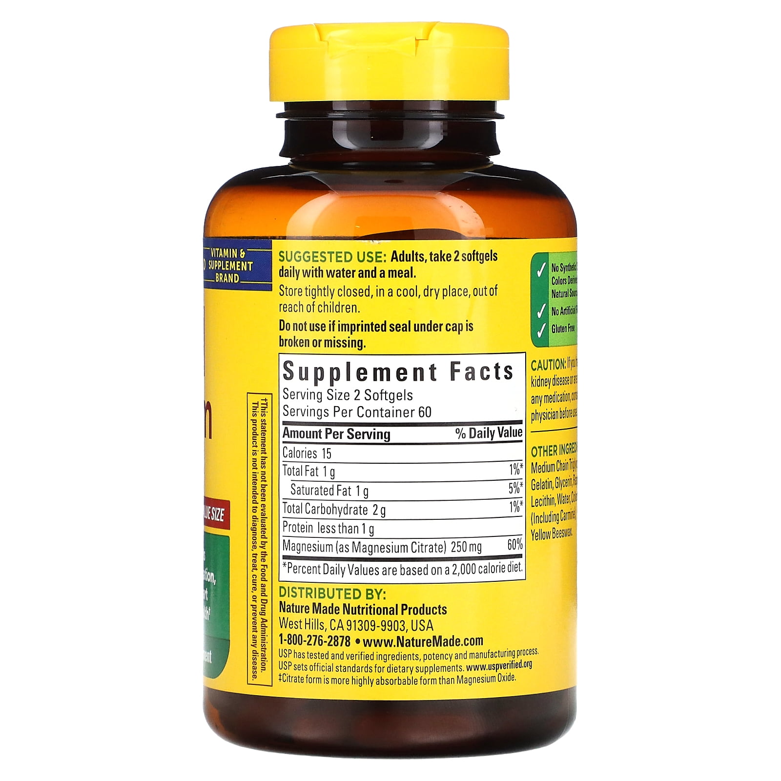 Nature made Magnesium Citrate Softgels Value Size 120.0 CT