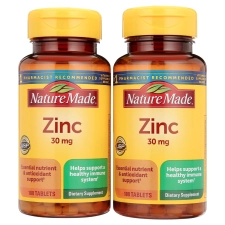 Nature Made Zinc 30 mg - 100 Tablets Pack of 2 - Buy 2 Get Healthy