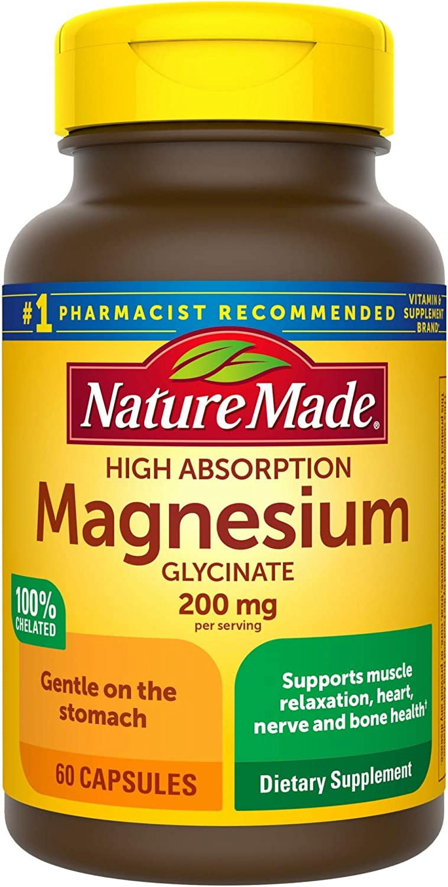 Nature Made 200mg Magnesium Glycinate Capsules Dietary Supplement 60 Count