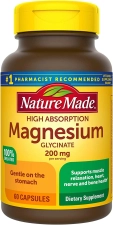 Nature Made 200mg Magnesium Glycinate Capsules Dietary Supplement 60 Count