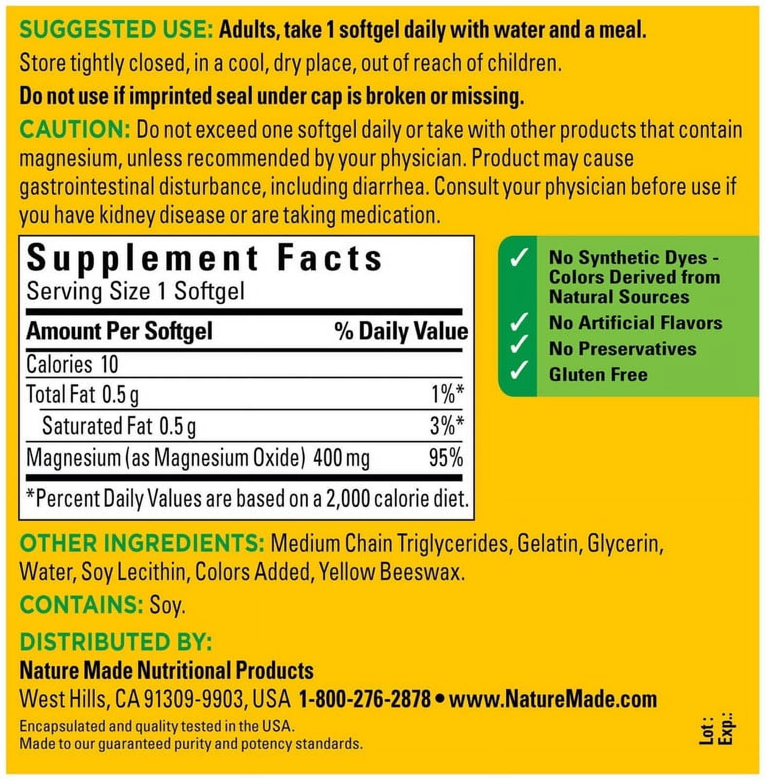 Nature Made Extra Strenght Magnesium 400mg 150 Liquid Softgels for Enhanced Wellness and Vitality