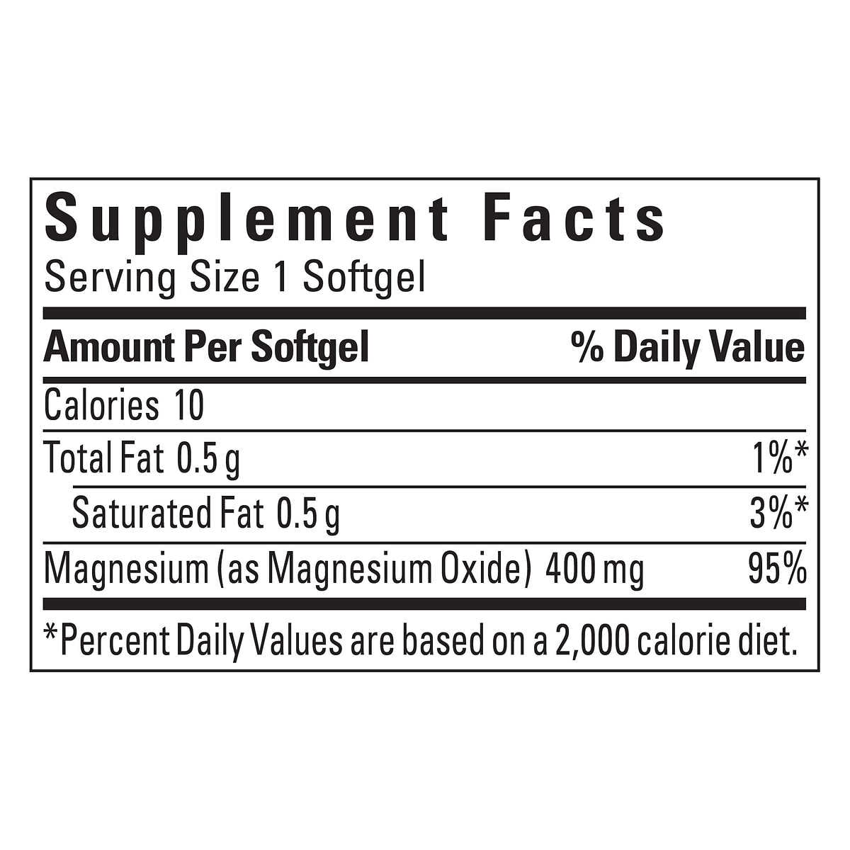 Nature Made Extra Strength Magnesium 400mg 180 Softgels Supplement
