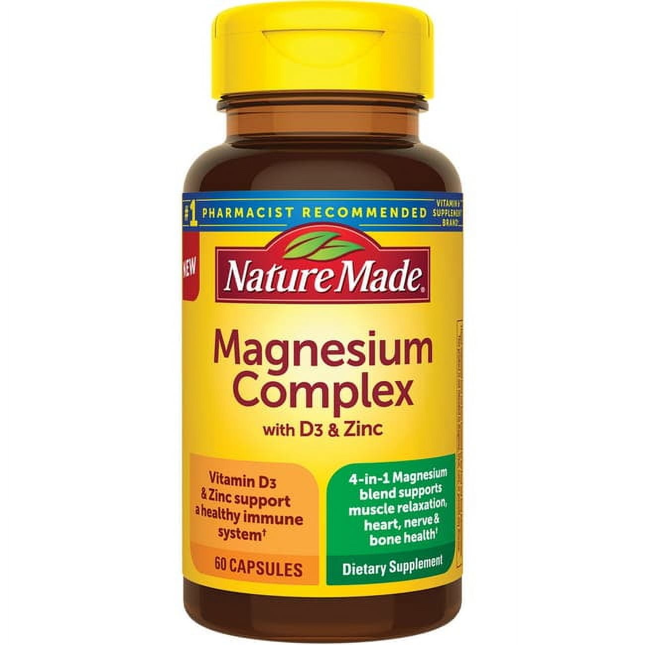 Nature Made Magnesium Complex with D3 and Zinc 60 Capsules